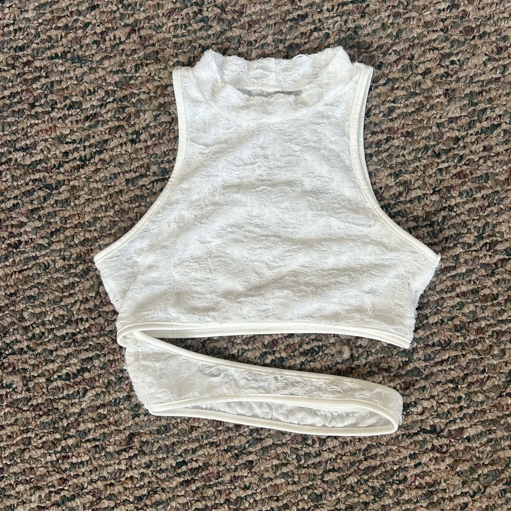 Elegant White Lace Crop Top
